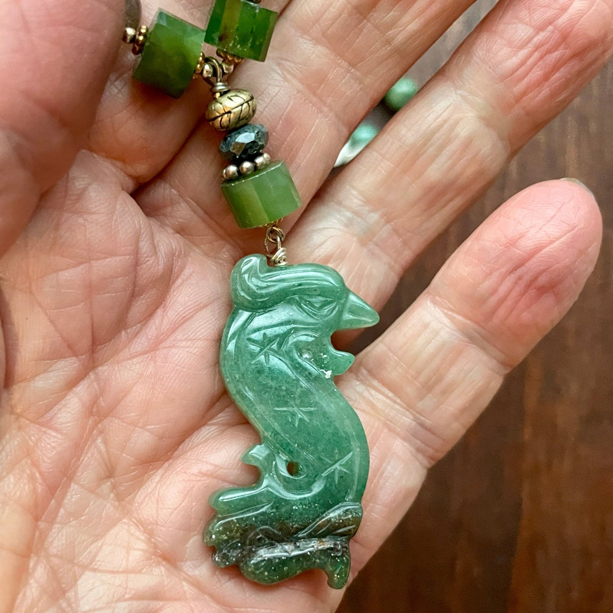◆629◆【JADEX 公式アカウント 01 】記念メダル 1930年 VINTAGE Jadeite Green Jade Pendant Nine Tail Fox - Certified G837 Brin