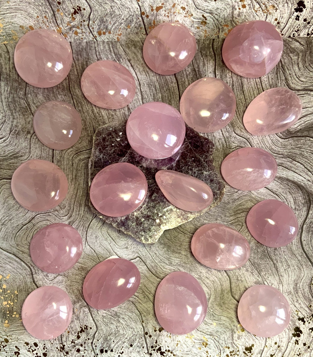 Cherry Pink Rose Quartz Worry Stone | Hand-Polished | Dakota Nature