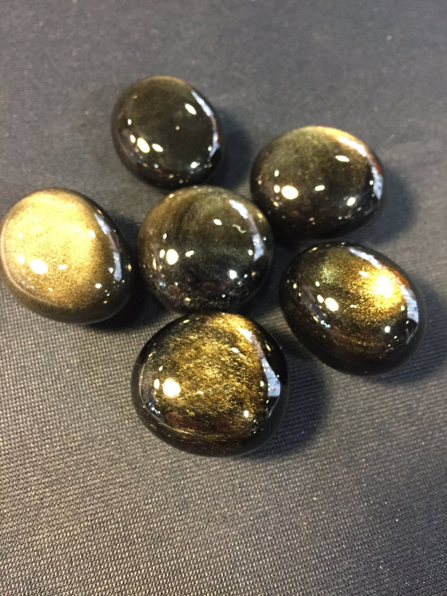 Golden Obsidian pebble - Dakota Nature LLC
