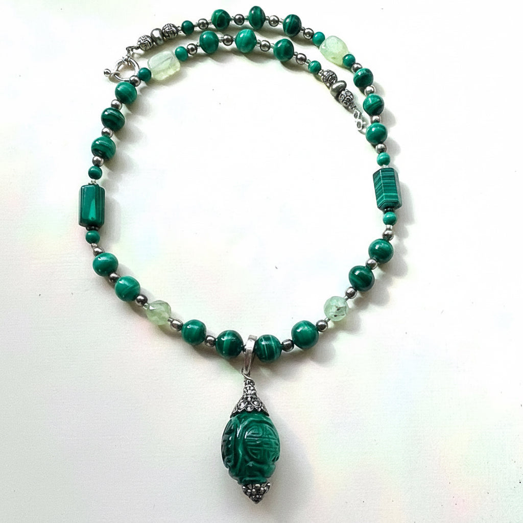 Malachite Necklace no. 6 - Dakota Nature LLC