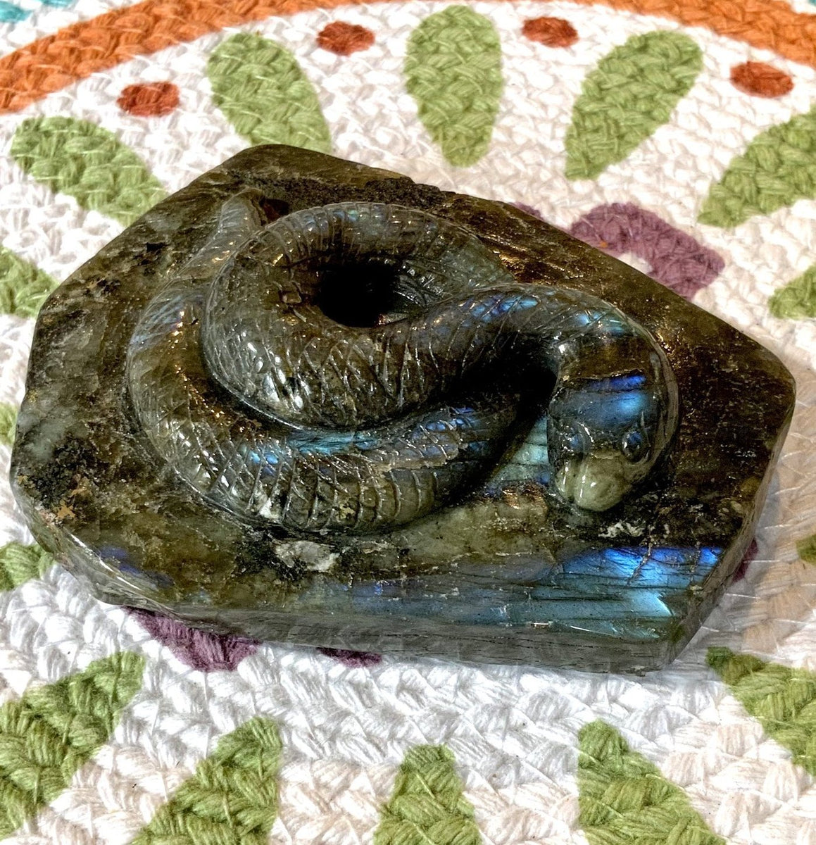 Labradorite Snake Carving | Hand-Polished | Dakota Nature C